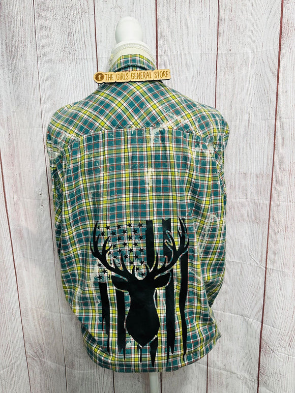 Deer & Flag Bleached Flannel