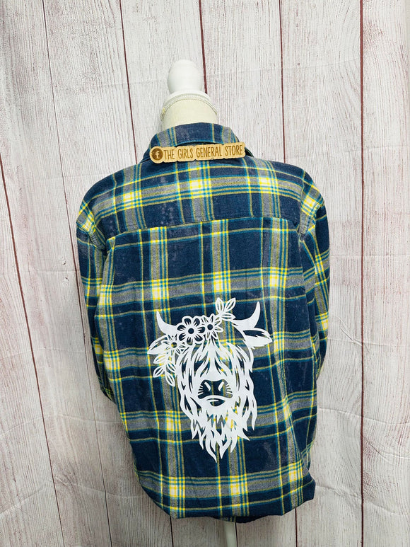 Highland Cow Bleached Flannel